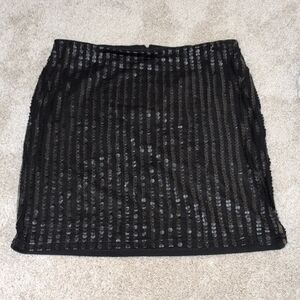 Eloquii Black Sequin Mini Skirt